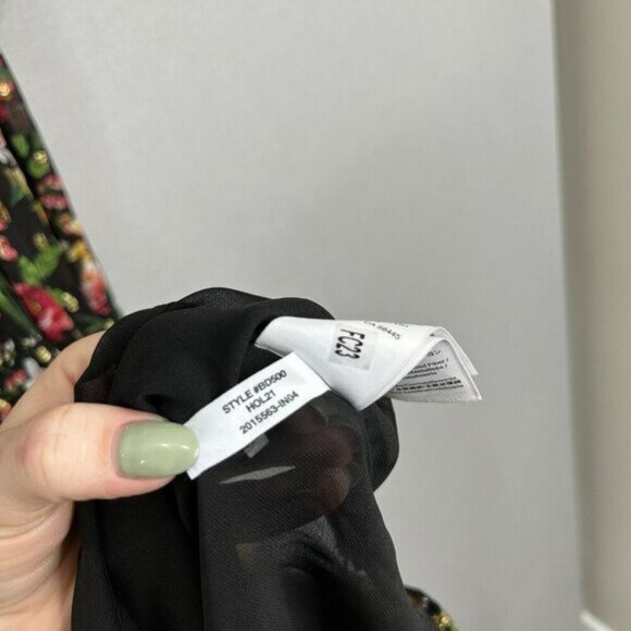 J.Crew Womens Dress Extra Large Tie Front Lurex Floral Maxi Cottagecore Prairie - Picture 14 of 15